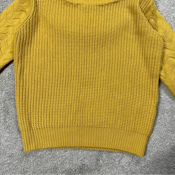 Molly Bracken Women’s Cable Knit Sweater Longsleeve Boat Neck Boho in Yellow XS - Picture 4 of 11